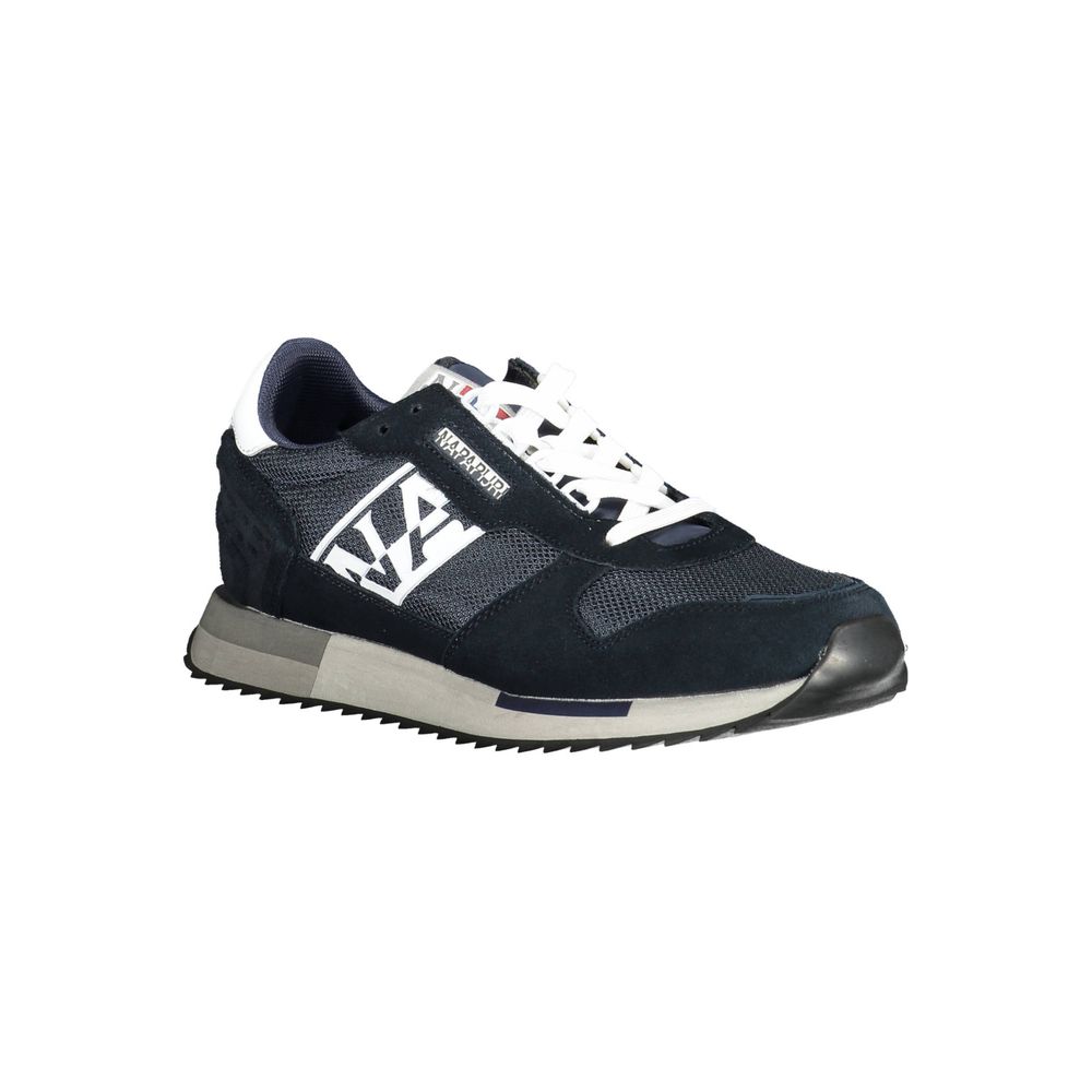 6607897.jpeg Blue Leather Men Sneaker - Image 2