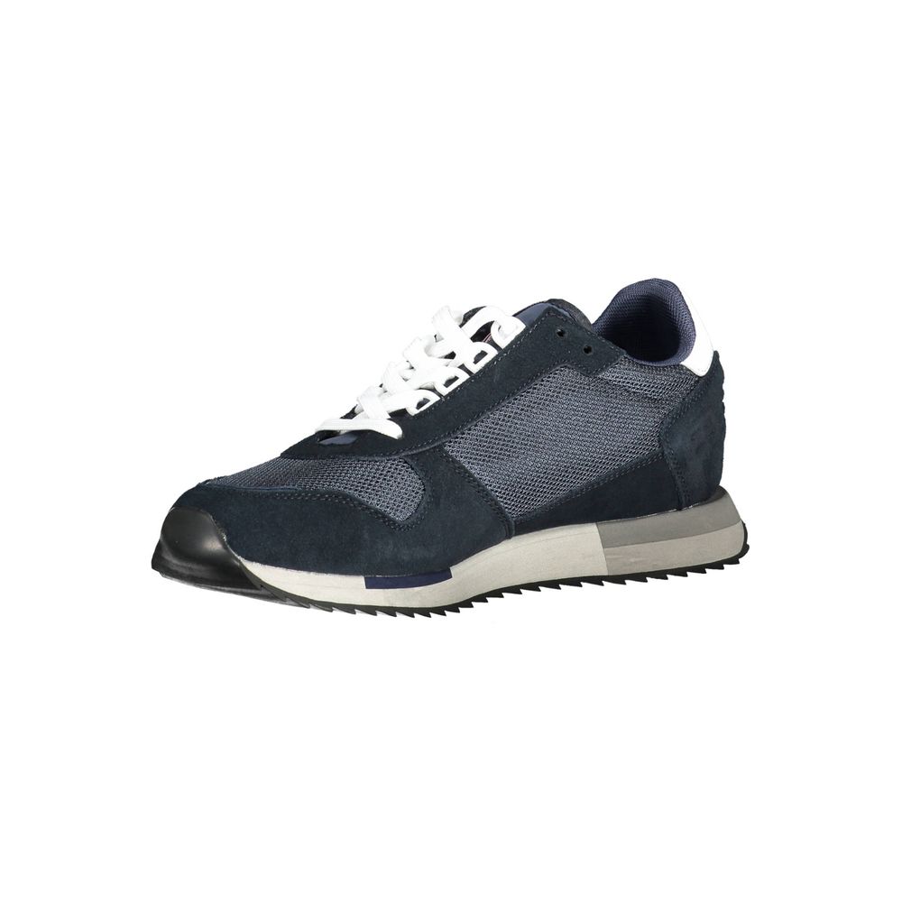 6607898.jpeg Blue Leather Men Sneaker - Image 3