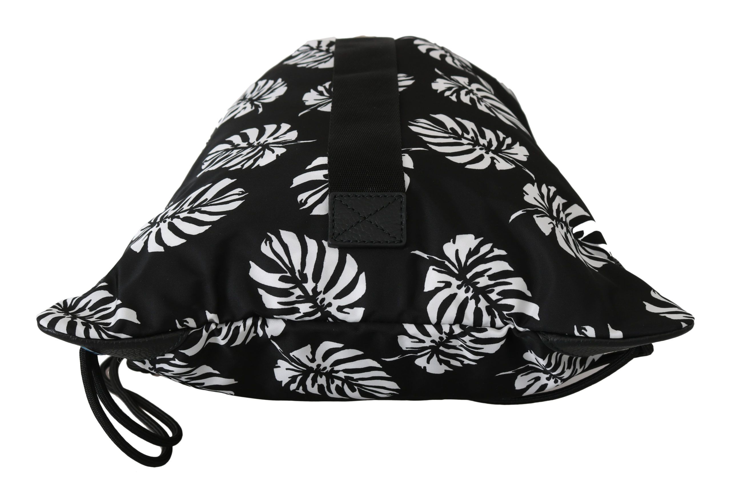 IMG_0148-2-scaled-bbfef55e-3b1.jpg Black Palm Leaves Adjustable Drawstring Nap Sack Bag - Image 2