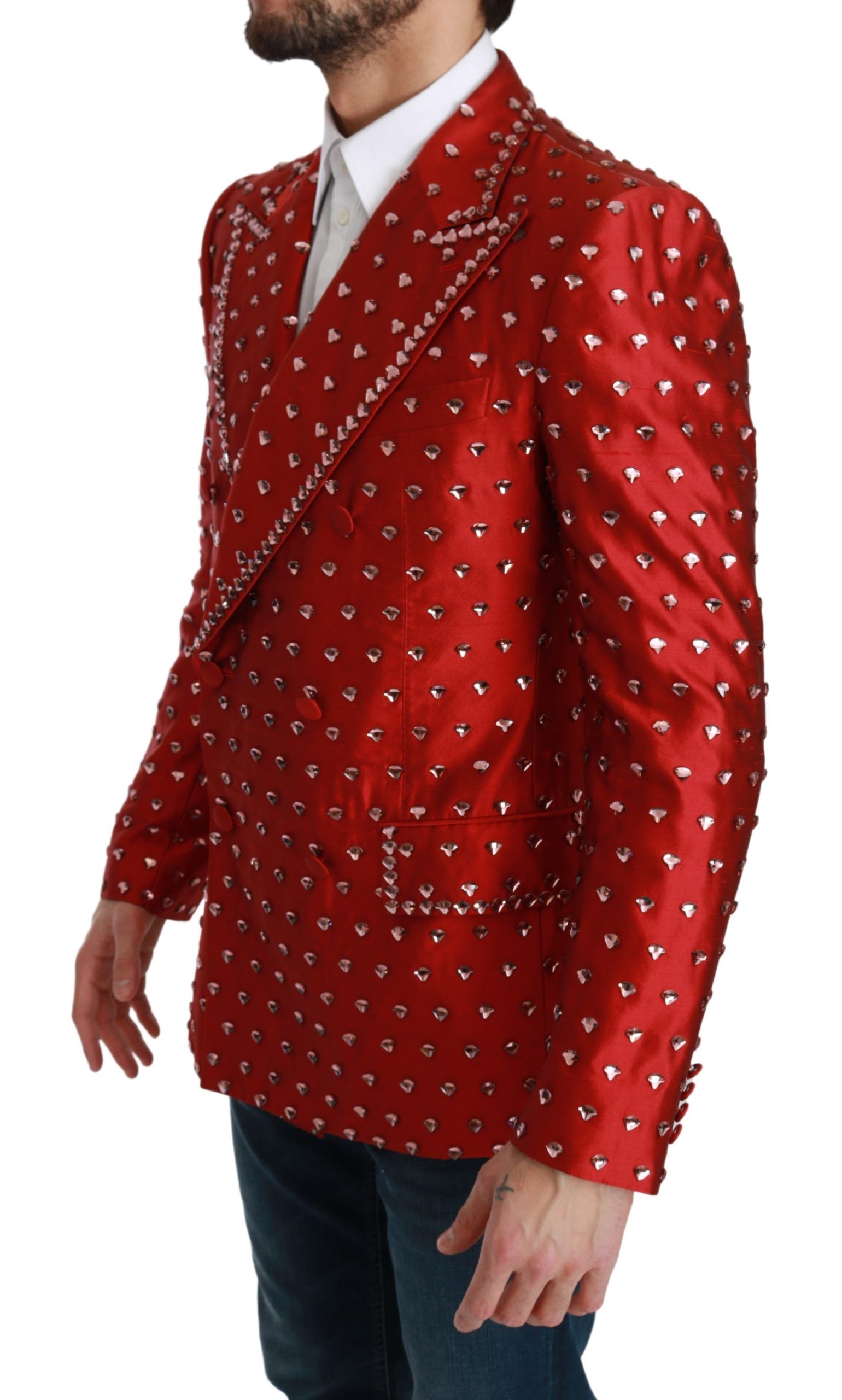 IMG_0868-scaled-27886333-cdb.jpg Elegant Red Silk Double Breasted Blazer - Image 2