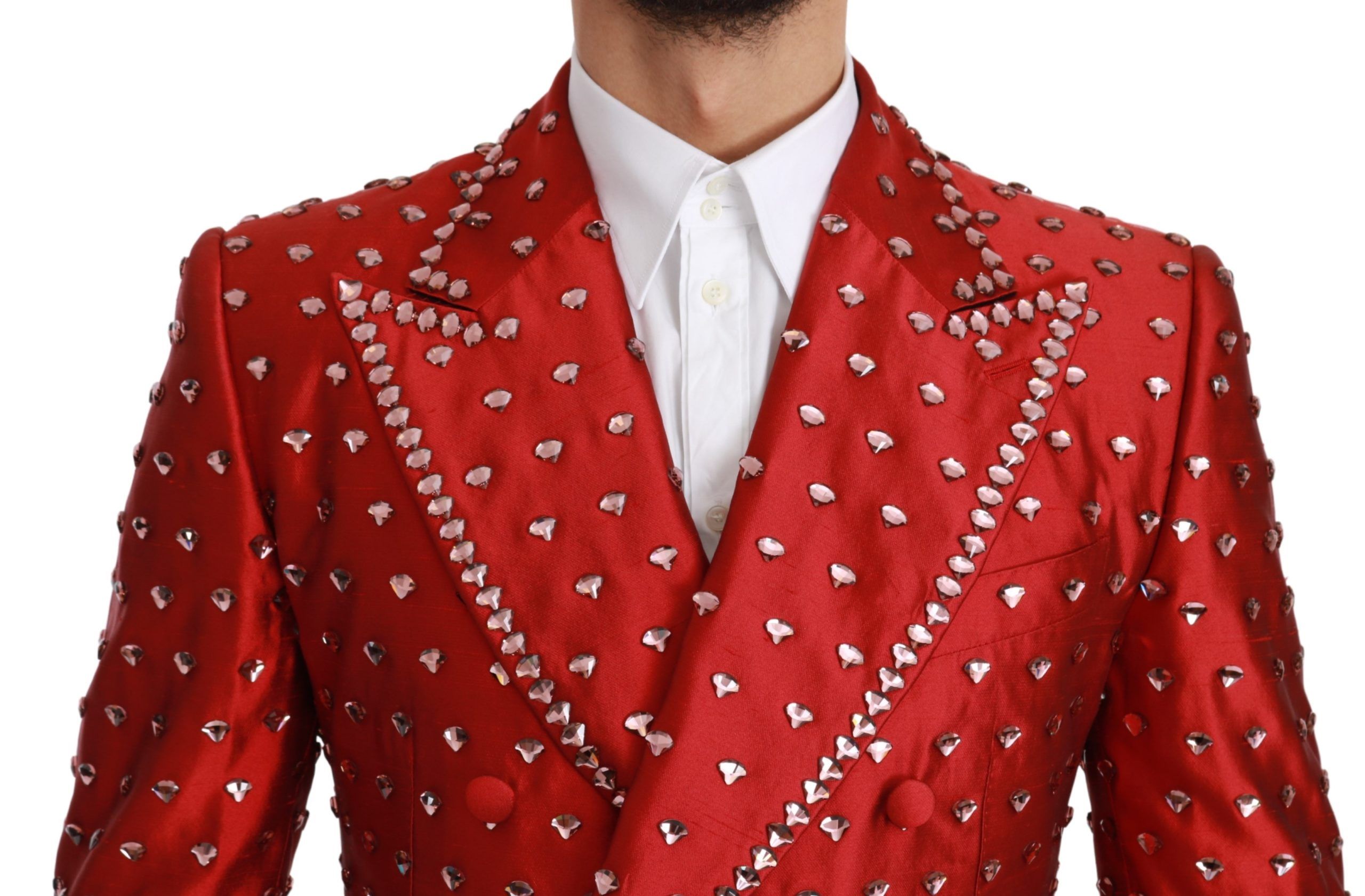 IMG_0870-1-scaled-2f05c329-c4f.jpg Elegant Red Silk Double Breasted Blazer - Image 4
