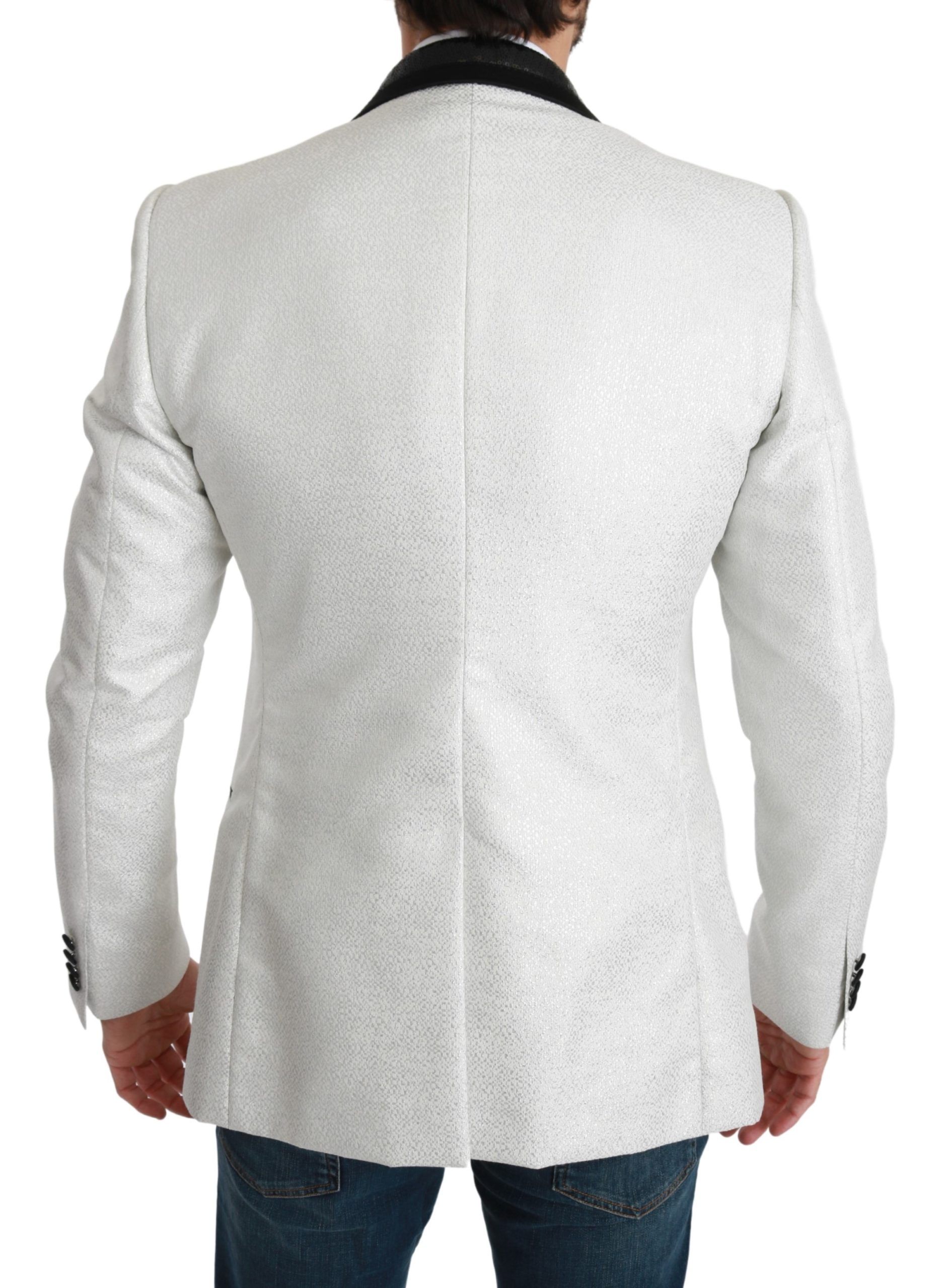 IMG_0915-1-scaled-009d115b-7a0.jpg White Sequined Slim Fit Jacket Blazer - Image 3