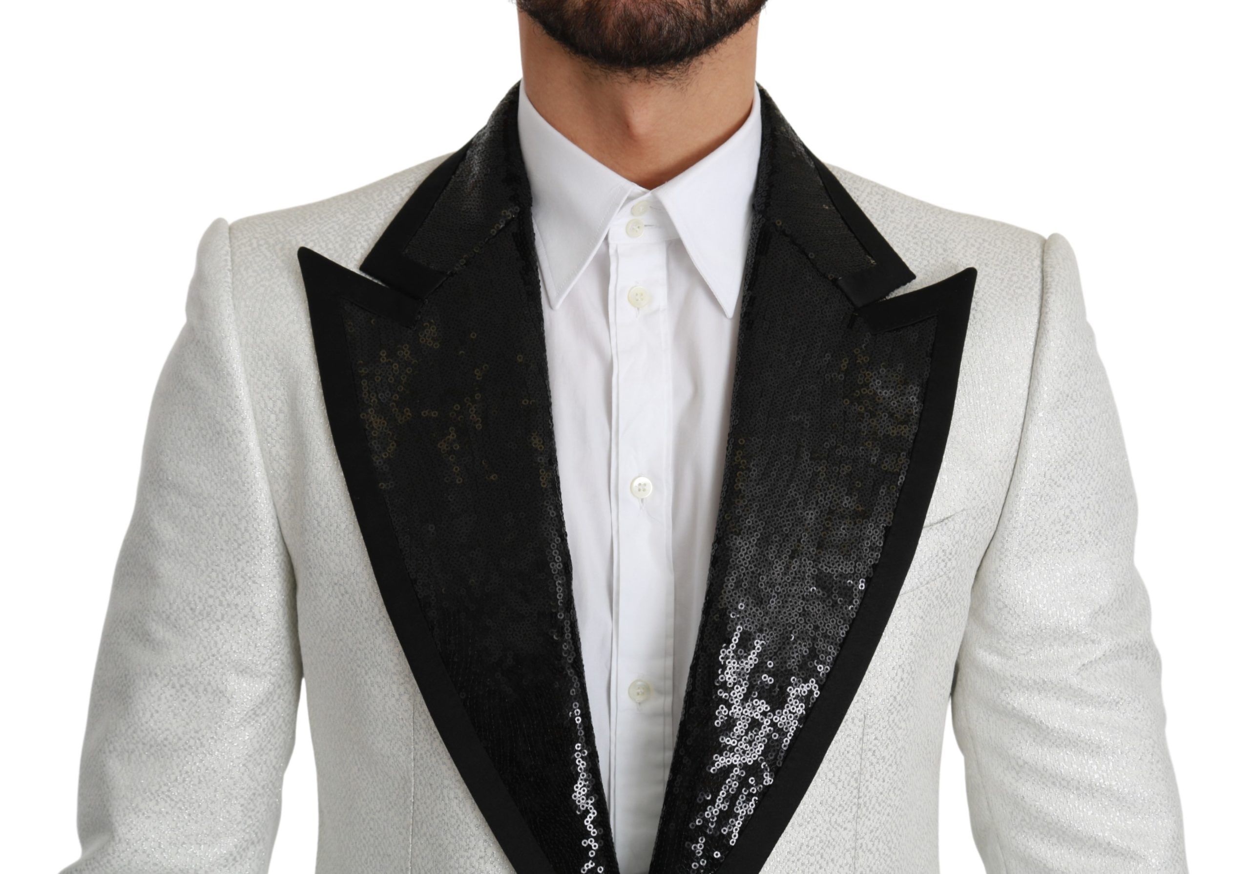IMG_0916-1-scaled-08dd08a4-bb1.jpg White Sequined Slim Fit Jacket Blazer - Image 4