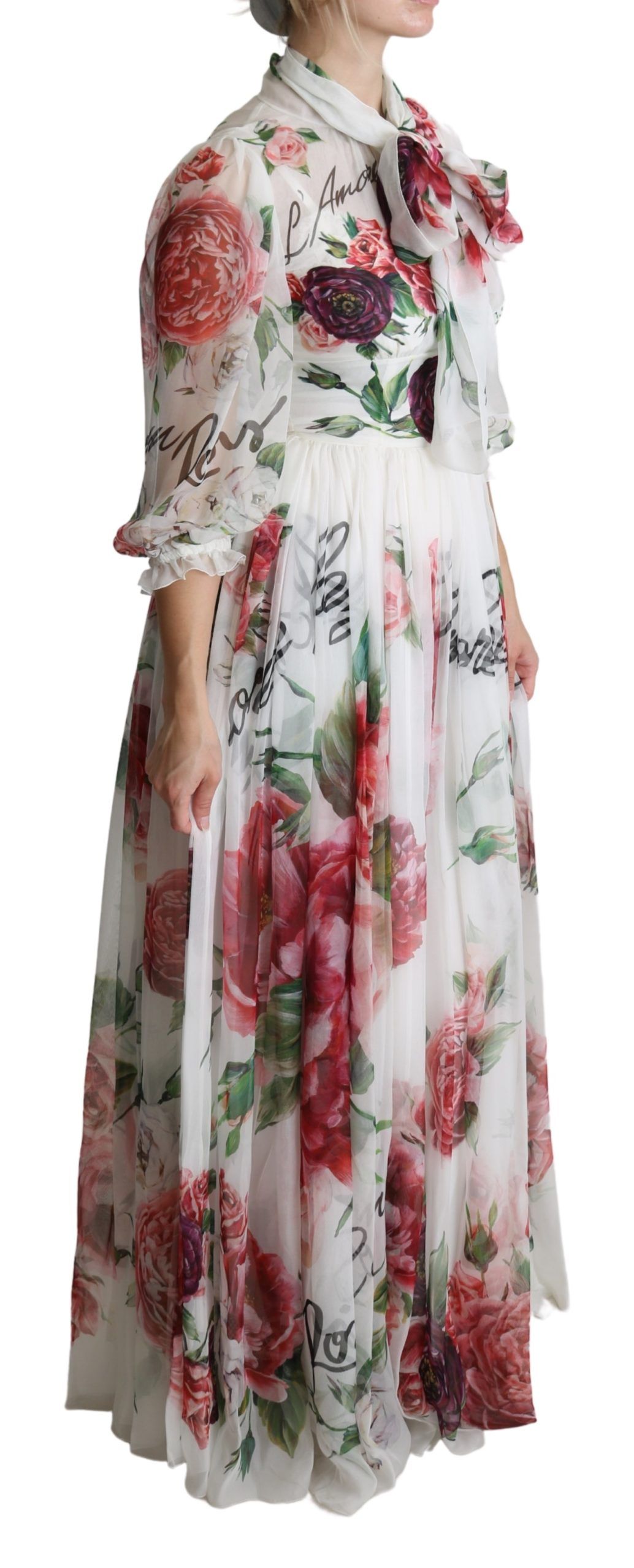 IMG_1097-1-scaled-d14c62e4-72d.jpg Elegant Floral Scarf Neck Pleated Gown - Image 2