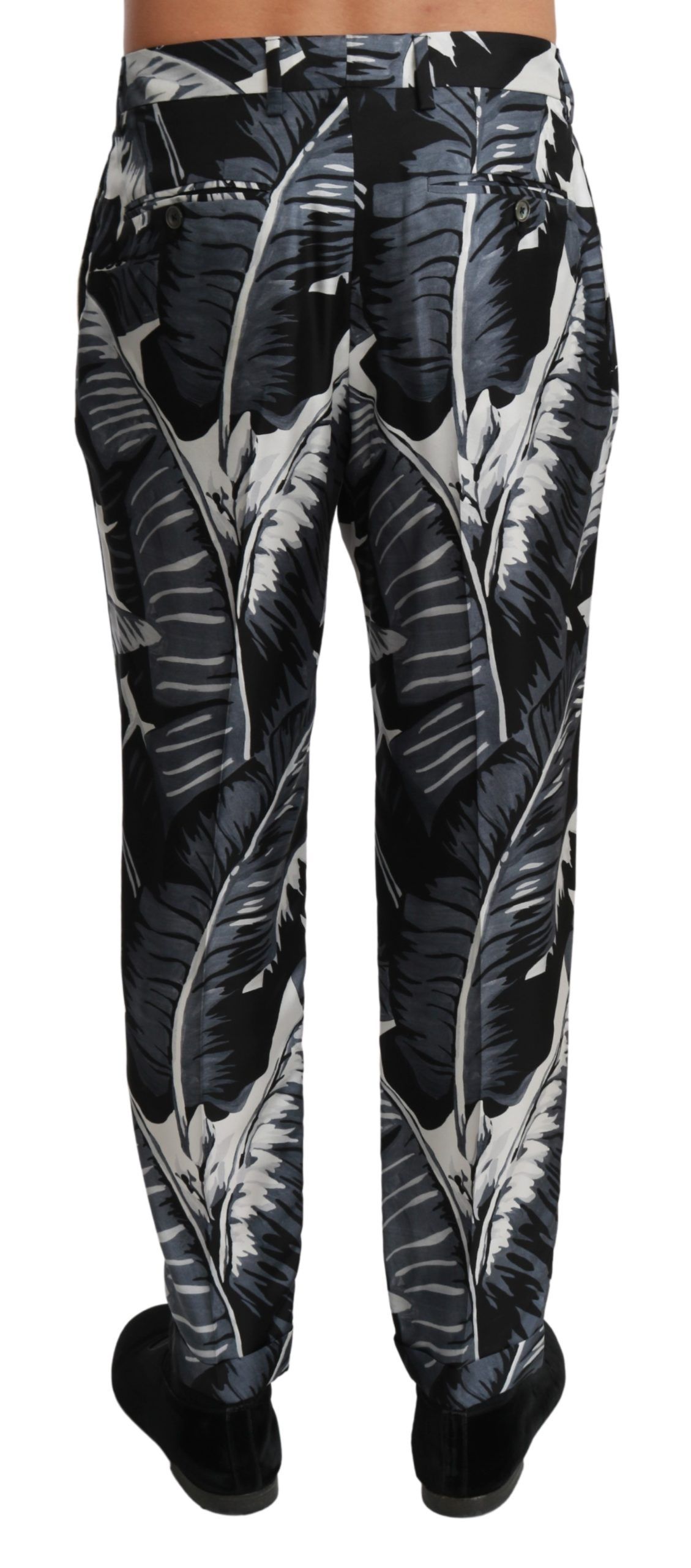IMG_3037-scaled-c9e433f8-f81.jpg Elegant Silk Banana Leaf Print Pants - Image 3