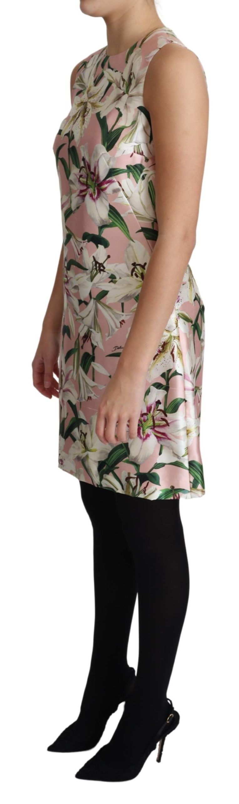 IMG_8492-scaled-c043bedc-7e9.jpg Floral A-Line Mini Silk Dress in Pink - Image 4