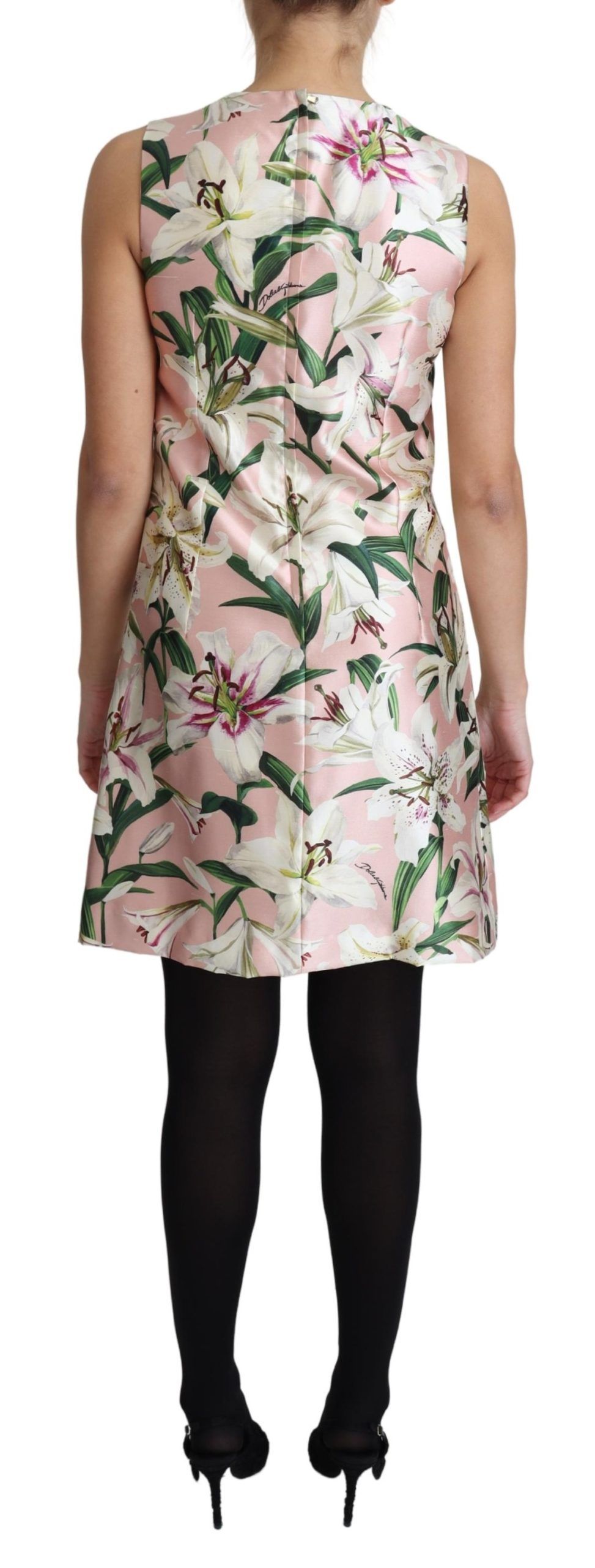 IMG_8493-scaled-d9a031f4-bb0.jpg Floral A-Line Mini Silk Dress in Pink - Image 2