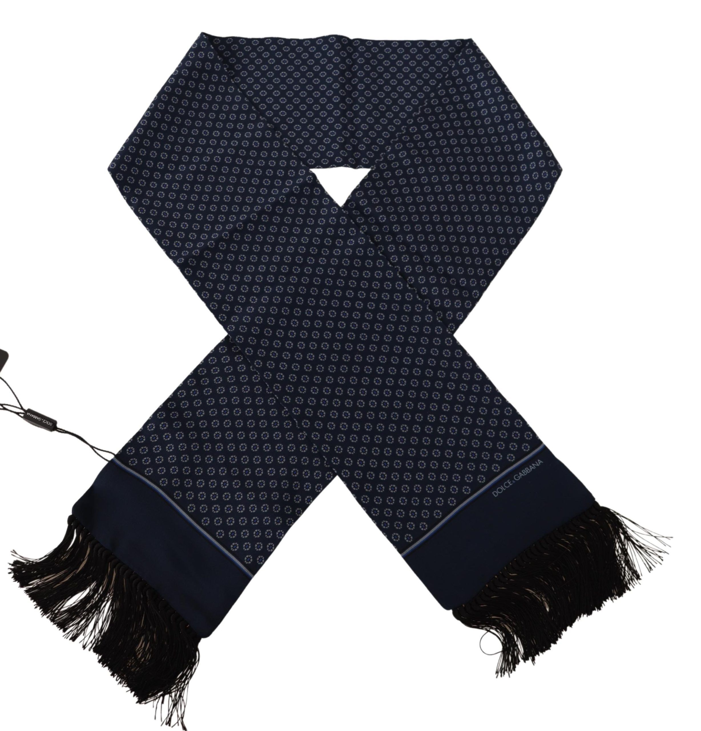 IMG_8708-scaled-00b8f41a-9f6.jpg Elegant Silk Fringed Scarf in Blue Baroque - Image 5