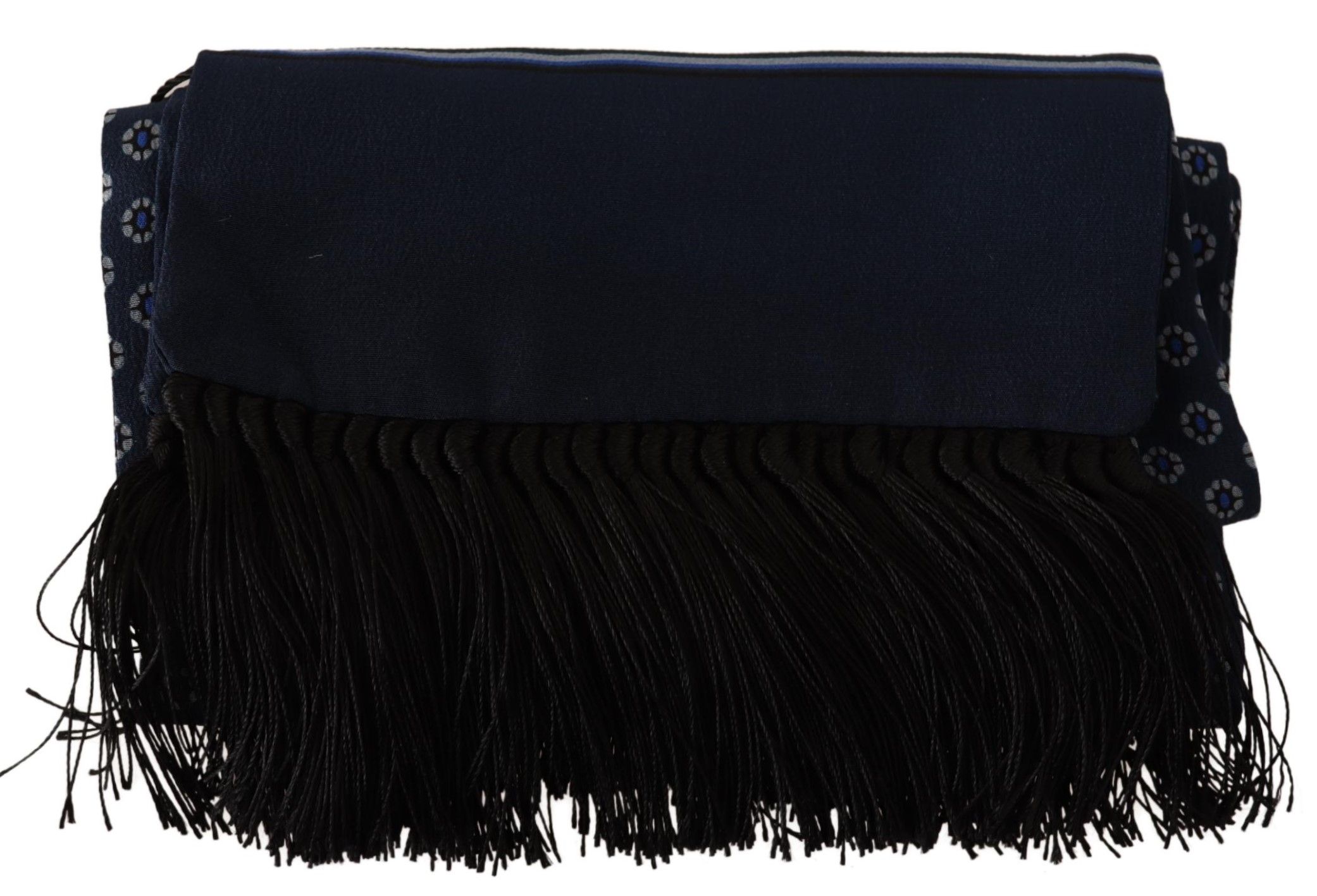 IMG_8710-d1af7ab9-7f0.jpg Elegant Silk Fringed Scarf in Blue Baroque - Image 2