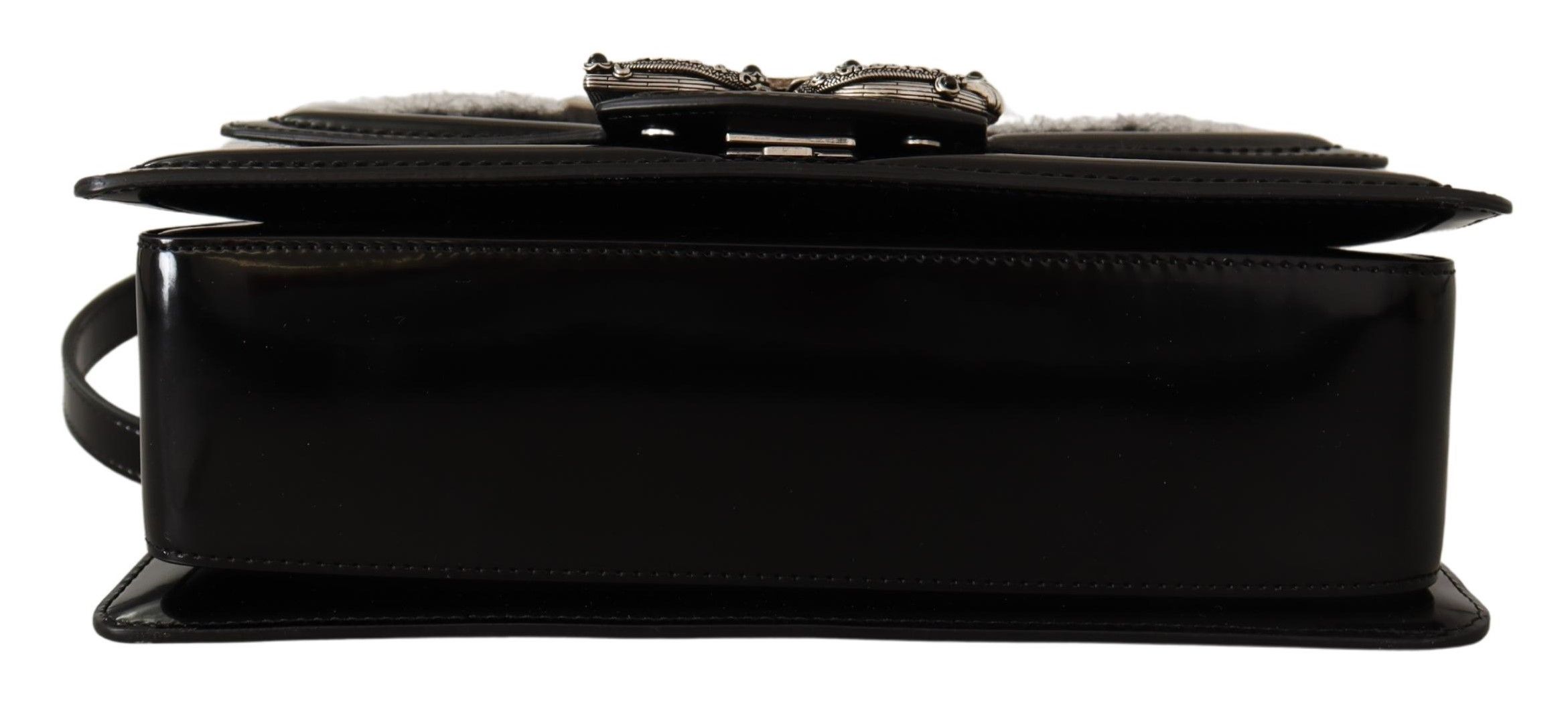 IMG_9095-43792611-fad.jpg Black Leather Medium AMORE Hand Shoulder Strap Bag - Image 5
