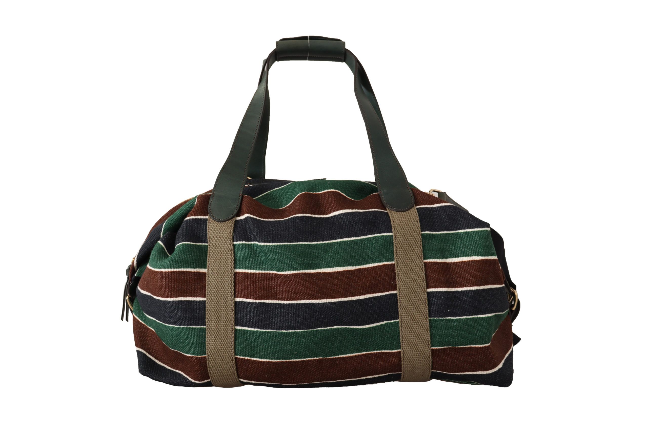 IMG_9303-scaled-993d467c-94a.jpg Sophisticated Striped Linen-Leather Travel Bag - Image 3