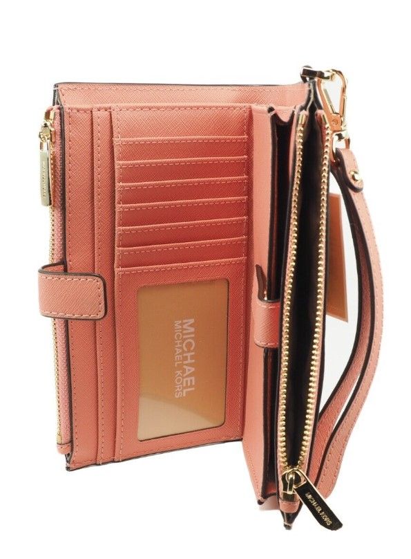Screenshot_12-2-fa657a30-7a6.jpg Jet Set Travel Signature Leather Large Double Zip Wristlet Wallet Sherbert - Image 3