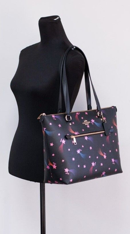 Screenshot_14-1-a4966dc8-ca3.jpg Disco Star Print Crossgrain Leather Gallery Shoulder Tote Handbag - Image 2