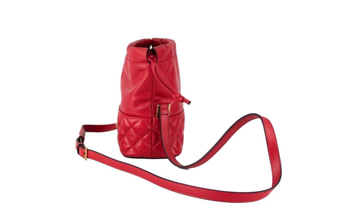 Screenshot_36-a16a6ce3-c6d.jpg Red Quilted Leather Drawstring Shoulder Bag Bucket Crossbody Handbag - Image 3